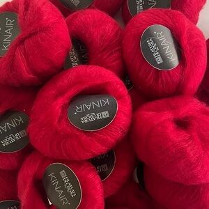 6 balls red Filatura di Crosa Kinair ultra fine soft goat hair lace weight yarn